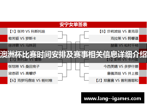 澳洲杯比赛时间安排及赛事相关信息详细介绍 澳洲杯比赛时间安排及赛事相关信息详细介绍